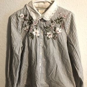 Kate Spade Embroidered Collared Shirt